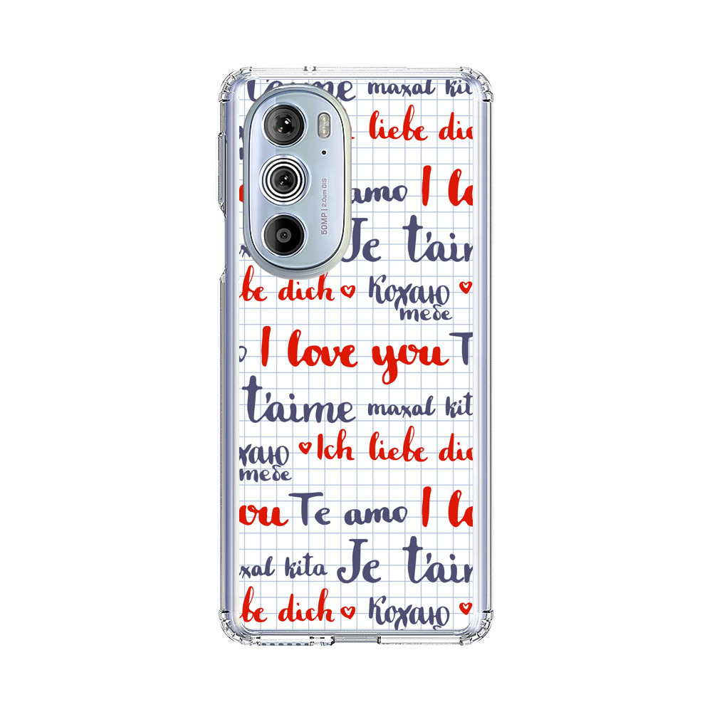 Love Message Multilingual Pattern Motorola Edge Plus (2022) Case