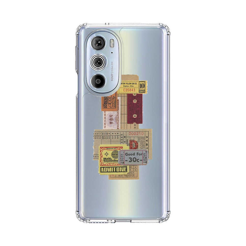 Vintage Admission and Raffle Tickets Collage Motorola Edge Plus (2022) Case