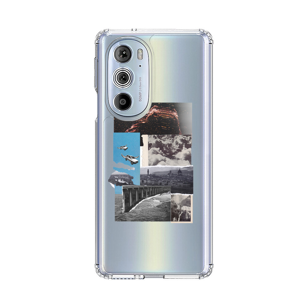 Vintage Collage with Aviation, Bridge, and Cityscape Motorola Edge Plus (2022) Case