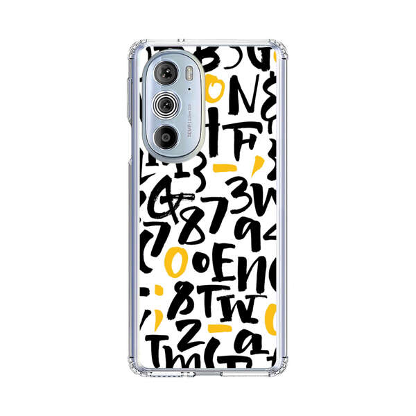 Abstract Typography Letter Number Pattern Motorola Edge Plus (2022) Case