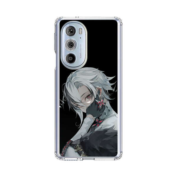 Anime Character with Silver Hair and Dark Feathers Motorola Edge Plus (2022) Case