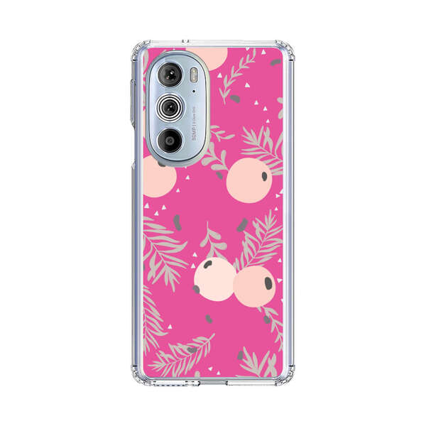Berries Floral Pattern Pink Background Motorola Edge Plus (2022) Case