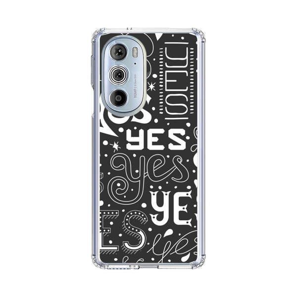 Bold Playful Typography Yes Pattern Motorola Edge Plus (2022) Case