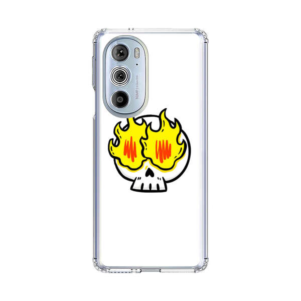 Cartoon Skull with Flames Motorola Edge Plus (2022) Case