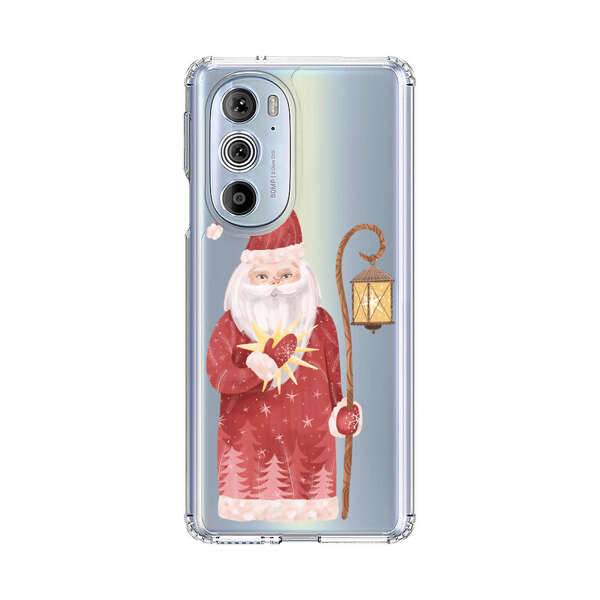 Charming Santa Claus Holding Glowing Heart and Lantern Motorola Edge Plus (2022) Case