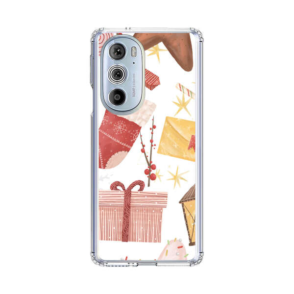 Christmas Festive Pattern with Gingerbread and Gifts Motorola Edge Plus (2022) Case