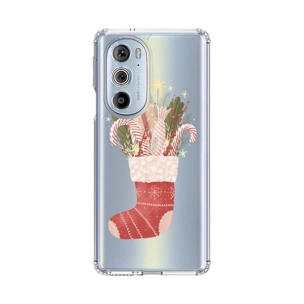Christmas Stocking with Gifts and Candy Canes Motorola Edge Plus (2022) Case