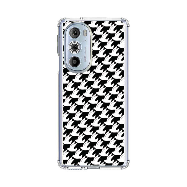 Classic Black and White Houndstooth Pattern Motorola Edge Plus (2022) Case