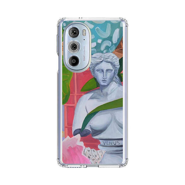 Classical Venus Bust with Green Leaves and Vibrant Vases Motorola Edge Plus (2022) Case