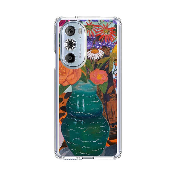 Colorful Still Life with Flower Vases and Shell Motorola Edge Plus (2022) Case