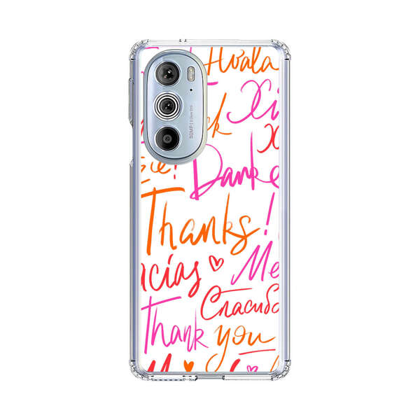 Colorful Thank You Multilingual Pattern Motorola Edge Plus (2022) Case