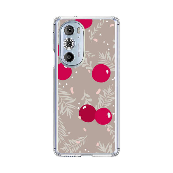 Cranberries and pine branches holiday pattern Motorola Edge Plus (2022) Case