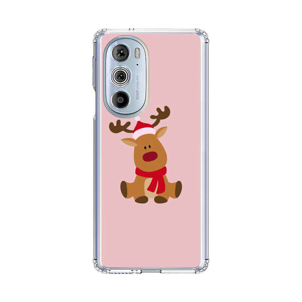 Cute Reindeer with Santa Hat and Red Scarf Motorola Edge Plus (2022) Case