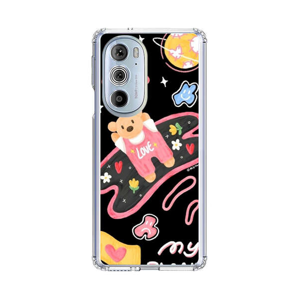 Cute Teddy Bear Love Space Design Motorola Edge Plus (2022) Case