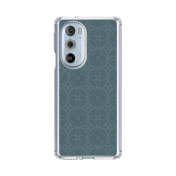 Elegant Blue Geometric Floral Pattern Motorola Edge Plus (2022) Case