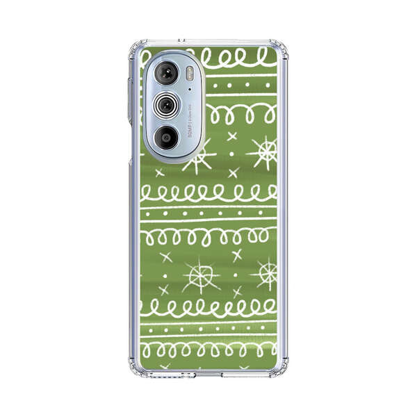 Green White Stars Loop Pattern Motorola Edge Plus (2022) Case