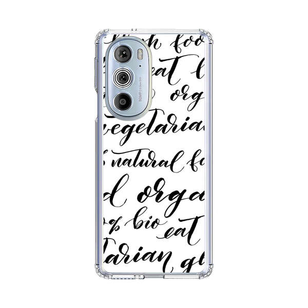Healthy Food Lifestyle Calligraphy Pattern Motorola Edge Plus (2022) Case