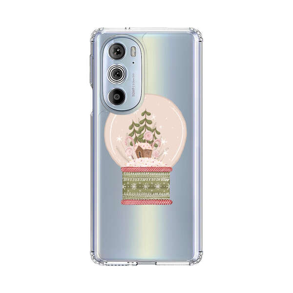 Holiday Snow Globe with Gingerbread House Motorola Edge Plus (2022) Case