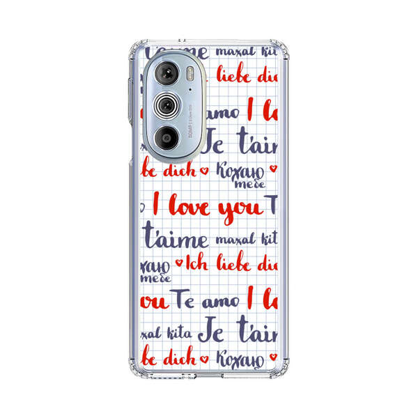 Love Message Multilingual Pattern Motorola Edge Plus (2022) Case
