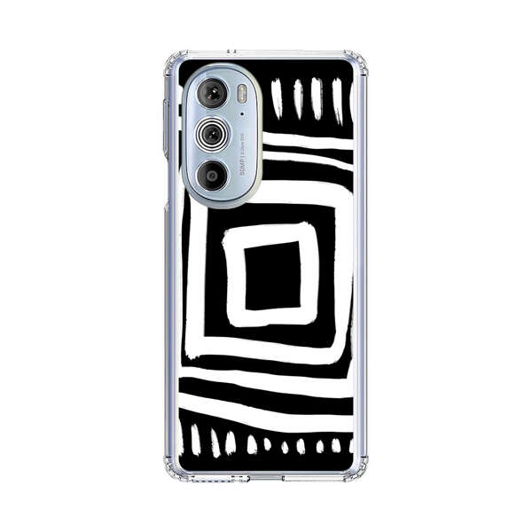 Minimalist Geometric Black and White Design Motorola Edge Plus (2022) Case