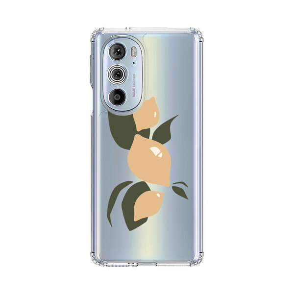 Minimalistic Beige Lemons with Green Leaves Motorola Edge Plus (2022) Case