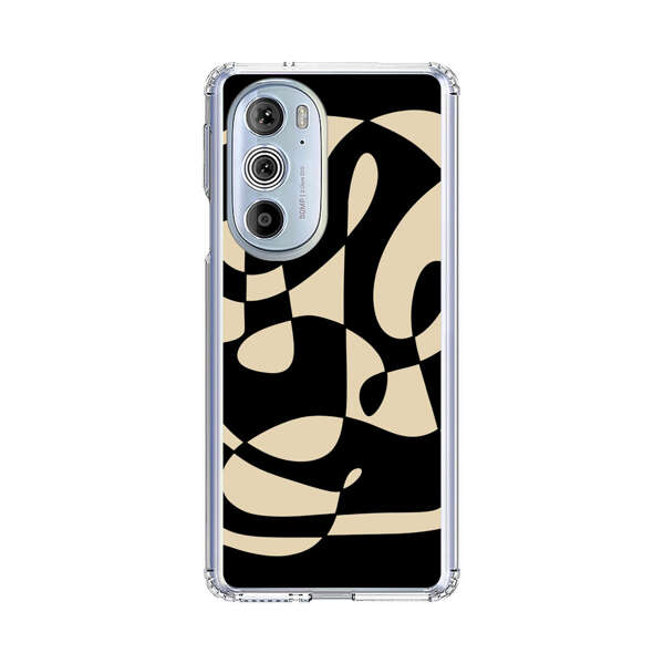 Modern Abstract Beige and Black Geometry Motorola Edge Plus (2022) Case