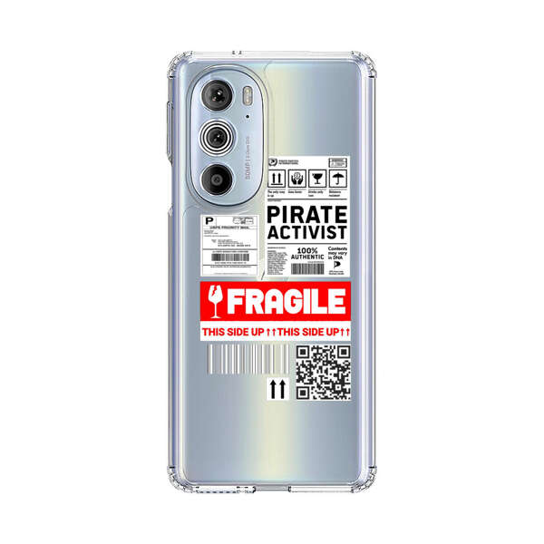 Pirate Activist Fragile Shipping Label Motorola Edge Plus (2022) Case
