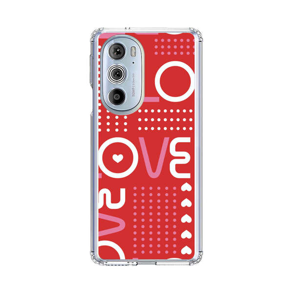Red Love Typography Pattern Motorola Edge Plus (2022) Case