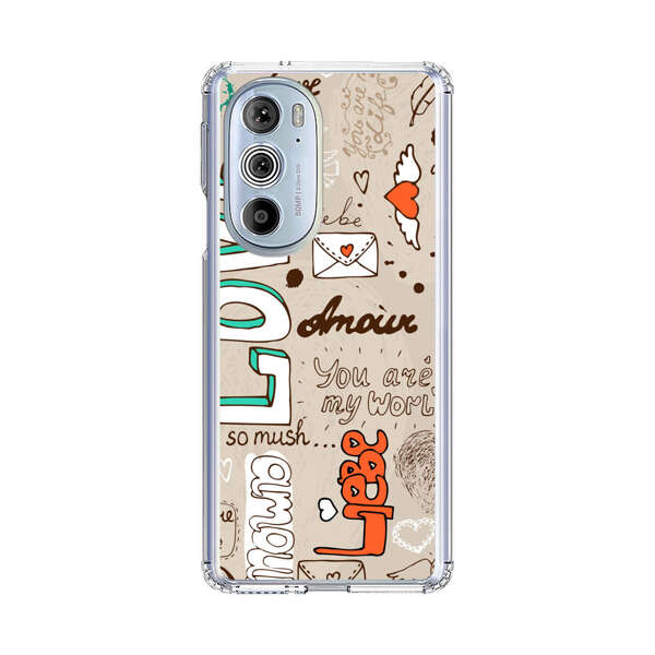 Romantic Love Doodle Collage Motorola Edge Plus (2022) Case