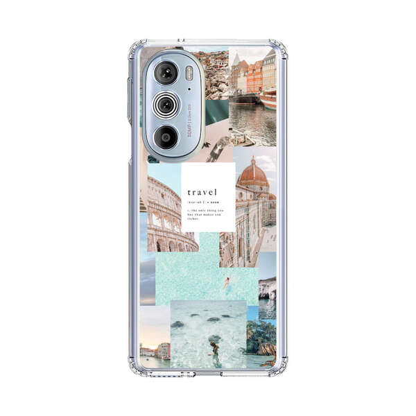 Travel Scenic Collage with Landmarks and Coastline Motorola Edge Plus (2022) Case
