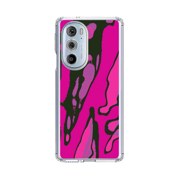 Vibrant Abstract Magenta Black Pattern Motorola Edge Plus (2022) Case