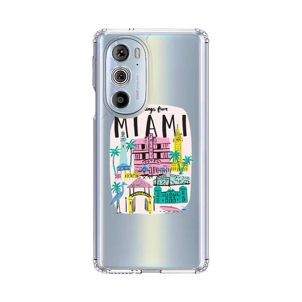Vibrant Miami Cityscape Illustration Motorola Edge Plus (2022) Case