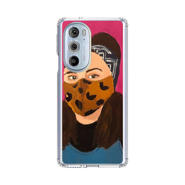 Woman Leopard Print Face Mask Motorola Edge Plus (2022) Case