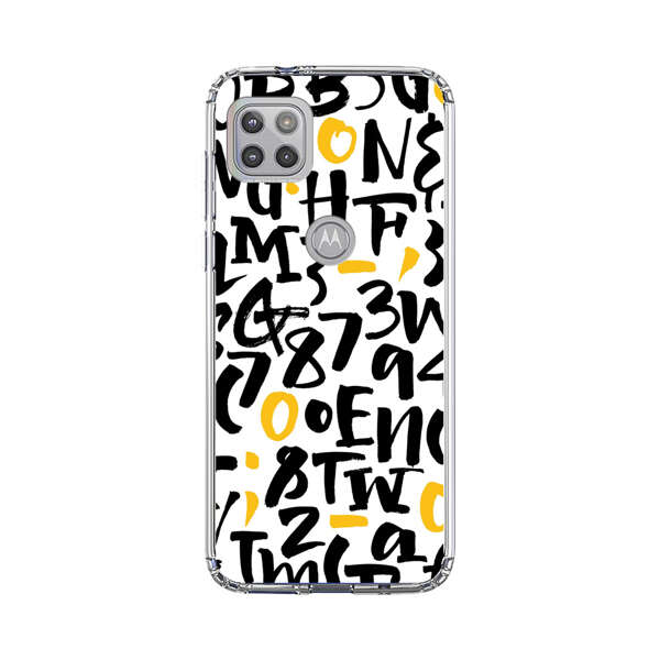 Abstract Typography Letter Number Pattern Motorola Moto G 5G (2020) Case