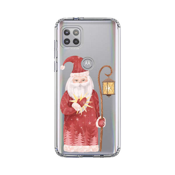 Charming Santa Claus Holding Glowing Heart and Lantern Motorola Moto G 5G (2020) Case