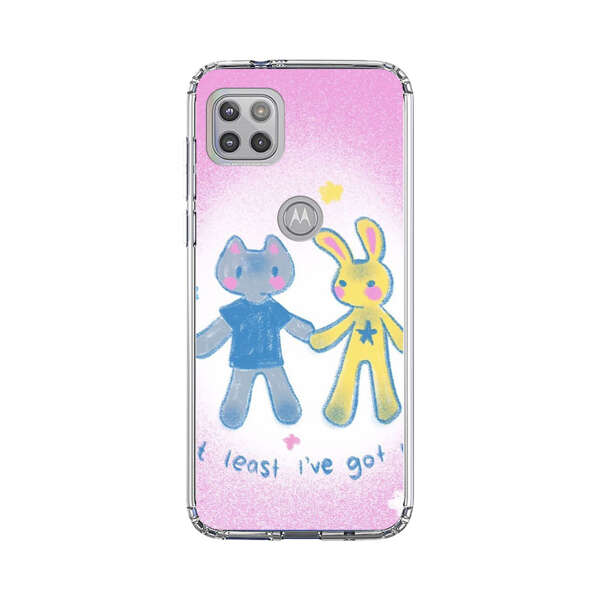Cute Cat and Rabbit Holding Hands Motorola Moto G 5G (2020) Case
