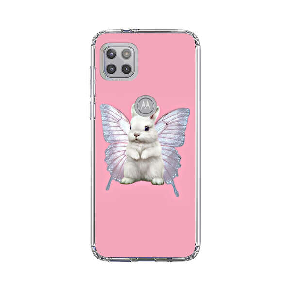 White Bunny with Butterfly Wings Motorola Moto G 5G (2020) Case