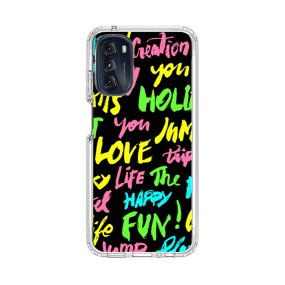 Colorful Positive Motivational Words Pattern neon-words