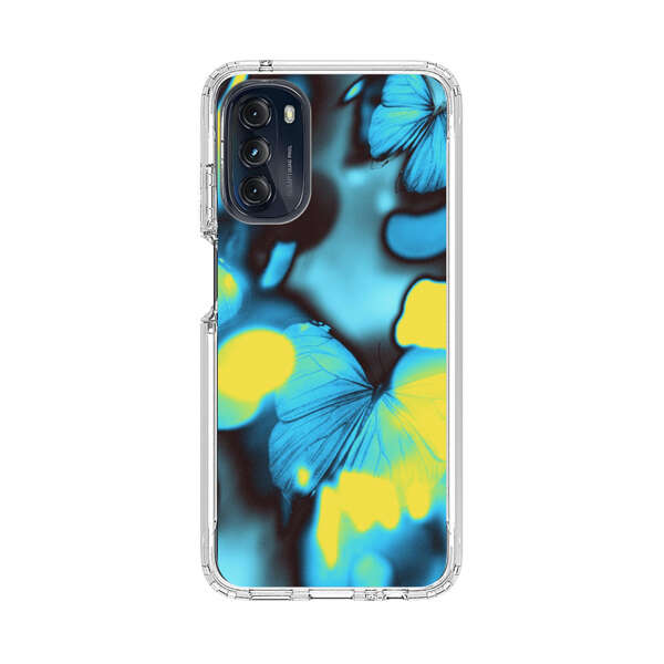 Blue Butterflies Glowing Abstract Background Motorola Moto G 5G (2022) Case
