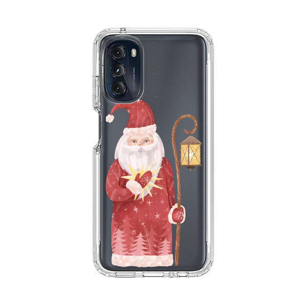 Charming Santa Claus Holding Glowing Heart and Lantern Motorola Moto G 5G (2022) Case