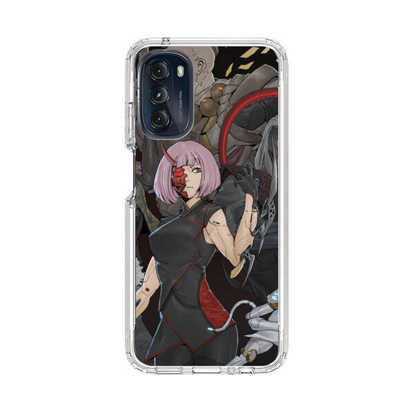 Futuristic Cyberpunk Warriors and Robotic Cat in Dynamic Pose Motorola Moto G 5G (2022) Case