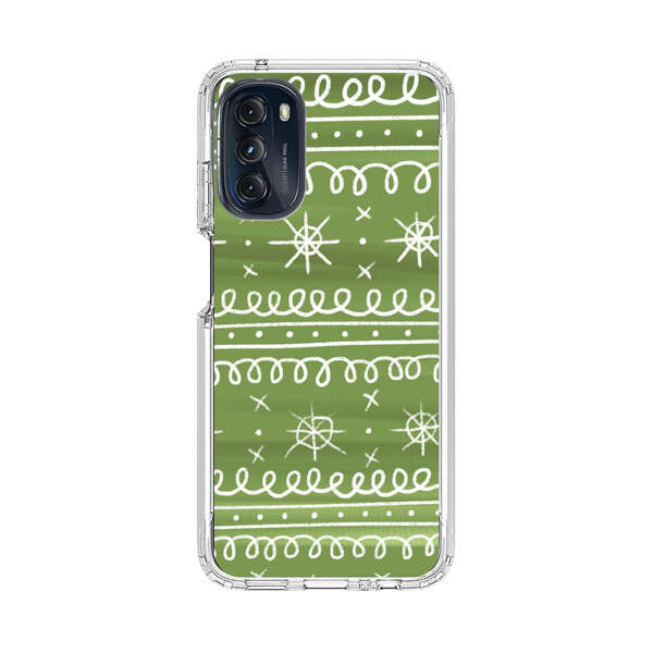 Green White Stars Loop Pattern Motorola Moto G 5G (2022) Case