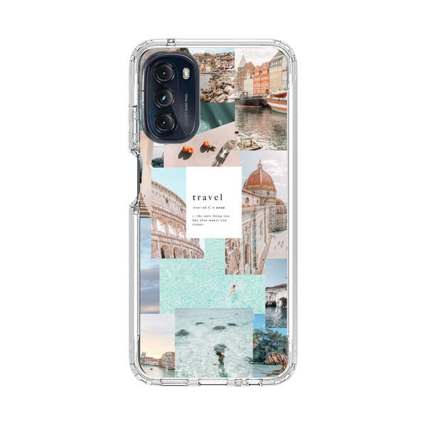 Travel Scenic Collage with Landmarks and Coastline Motorola Moto G 5G (2022) Case