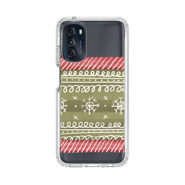 Winter Pattern with Snowflakes and Red Stripes Motorola Moto G 5G (2022) Case