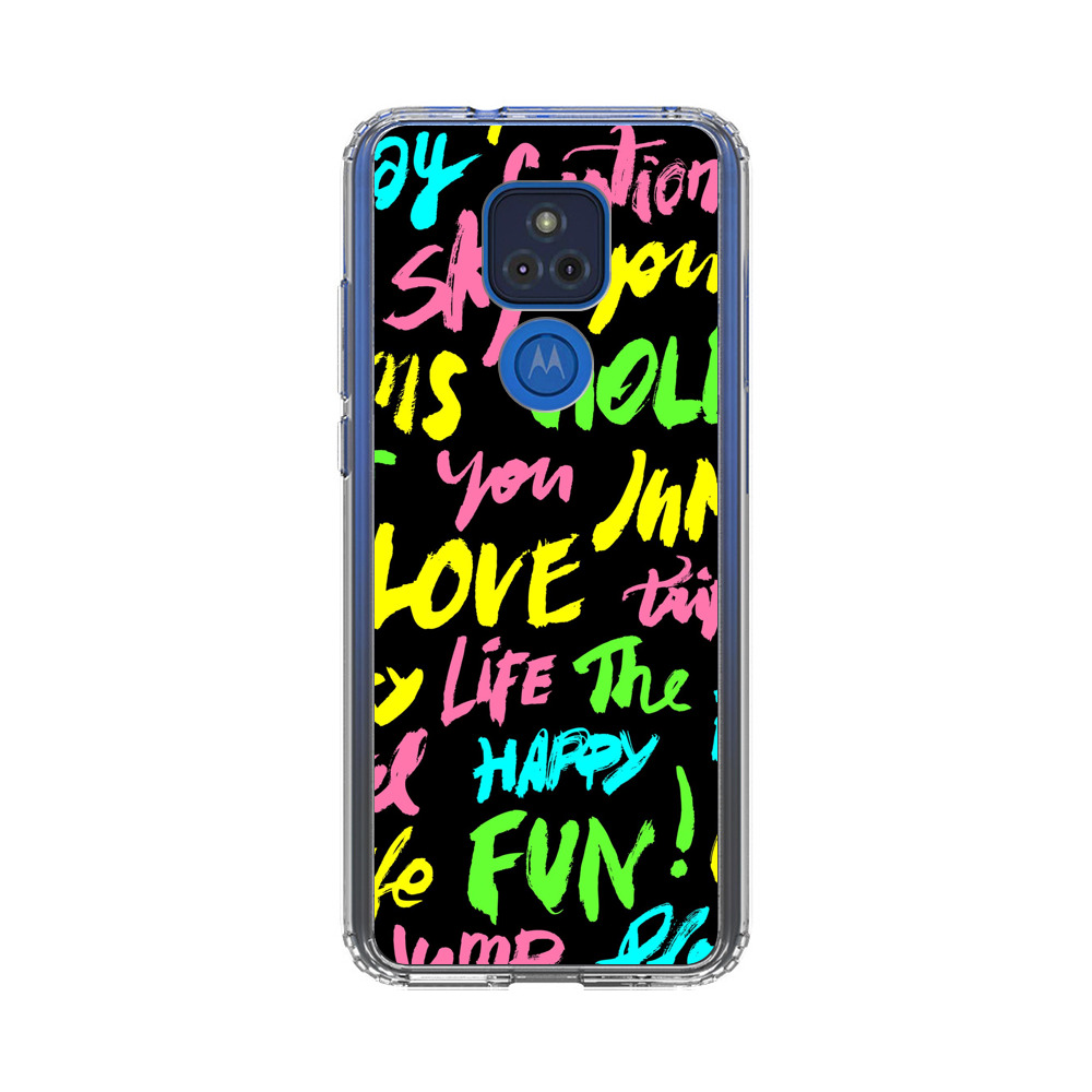 Colorful Positive Motivational Words Pattern Motorola Moto G Play (2021) Case