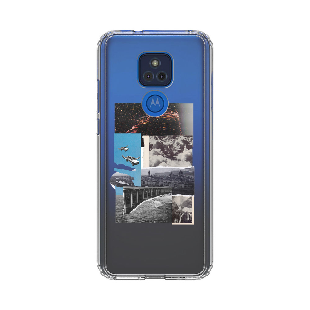 Vintage Collage with Aviation, Bridge, and Cityscape Motorola Moto G Play (2021) Case