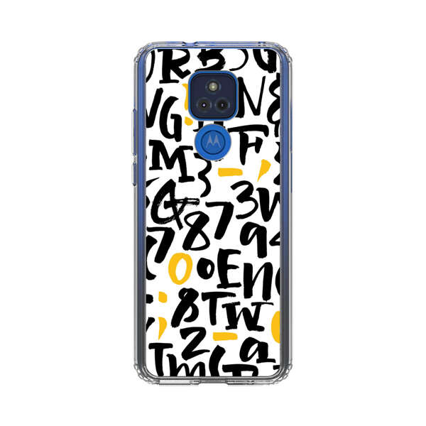 Abstract Typography Letter Number Pattern Motorola Moto G Play (2021) Case
