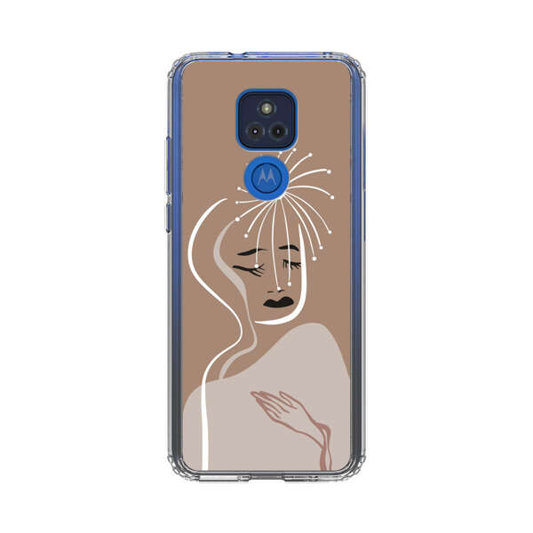 Artistic Abstract Portrait with Serene Face Motorola Moto G Play (2021) Case