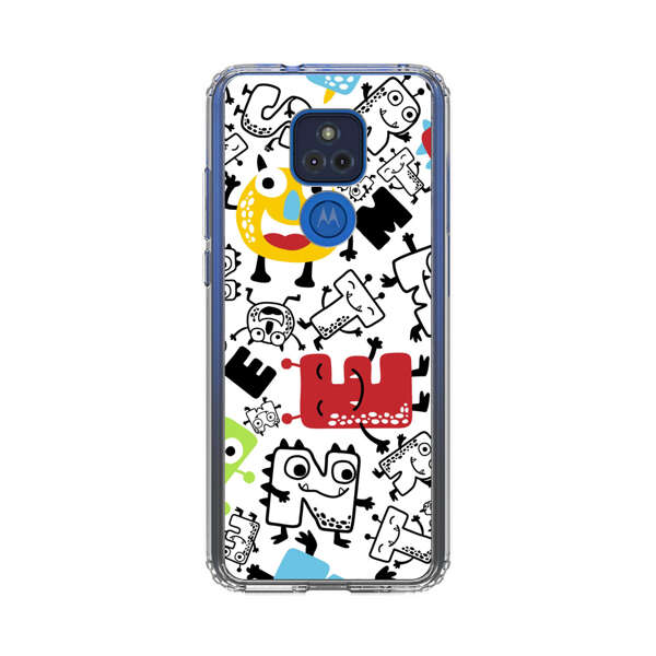 Colorful Cartoon Monsters Letters Pattern Motorola Moto G Play (2021) Case