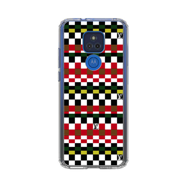 Colorful Checkerboard Stripes Pattern Motorola Moto G Play (2021) Case
